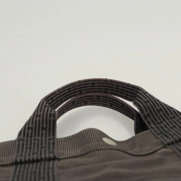 HERMES Her Line MM Hand Bag Canvas Gray Auth 121140 - Picture 9 of 16